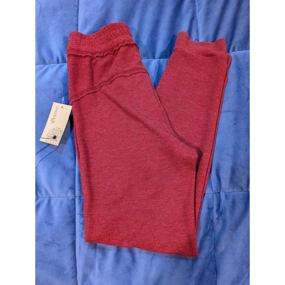 Basil & Lola Waffle Knit‎ Joggers Burgundy Thermal Lounge Pants NWT SAMPLE